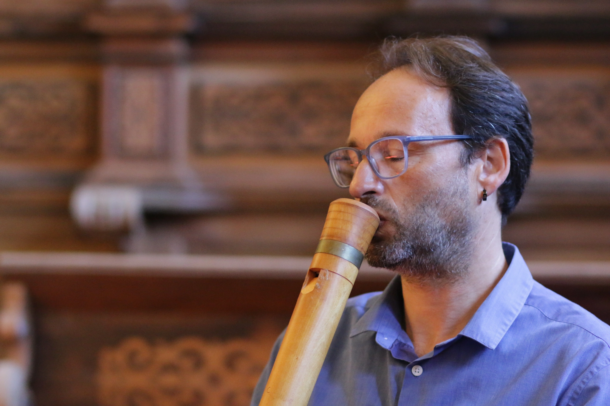 Pedro Sousa Silva playing recorder